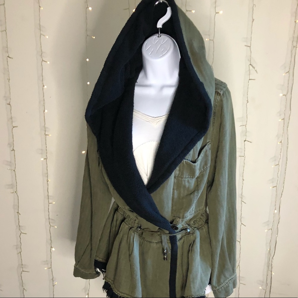 Free People hooded partially lined utility jacket
